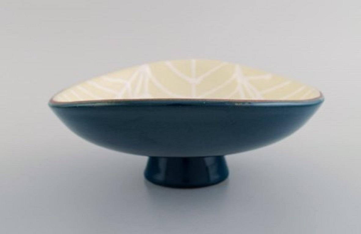 Swedish Mari Simmulson for Upsala-Ekeby, Bowl on Foot in Glazed Stoneware
