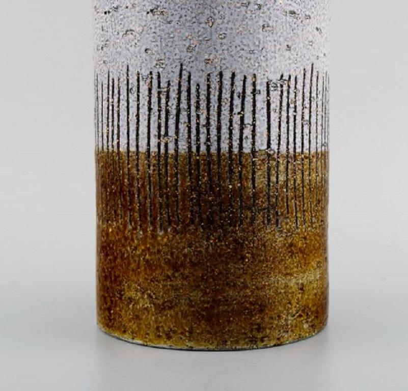 Swedish Mari Simmulson for Upsala-Ekeby, Cylindrical Vase in Glazed Ceramics For Sale