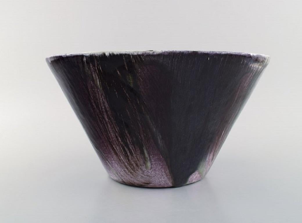 Scandinavian Modern Mari Simmulson for Upsala-Ekeby, Large Bowl in Glazed Stoneware For Sale