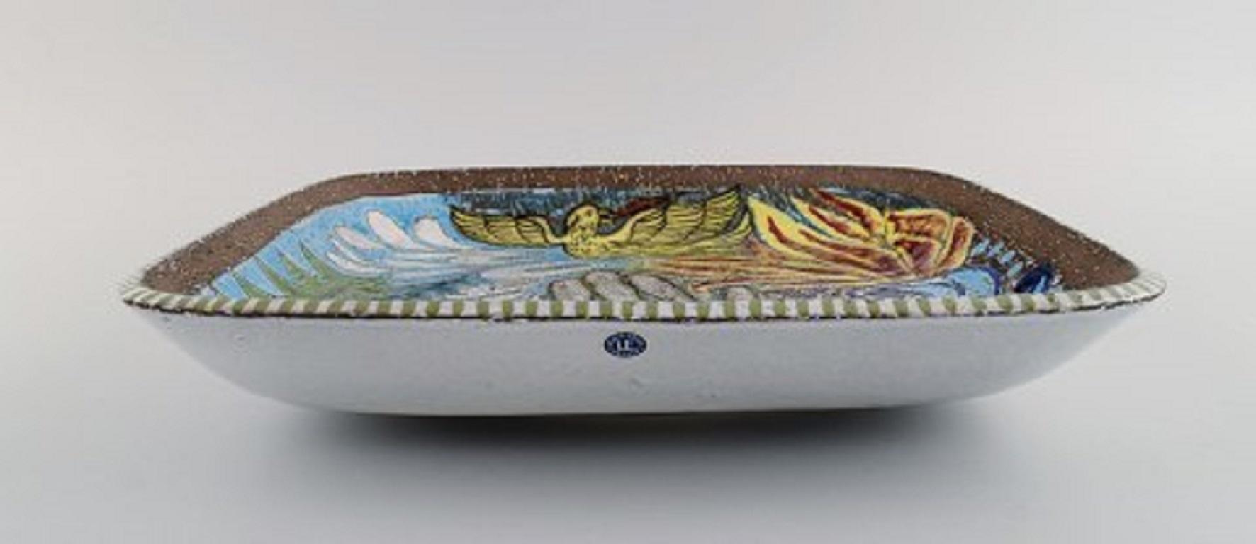 Mari Simmulson for Upsala-Ekeby, Large Square Dish, Mid-20th C. In Excellent Condition In Copenhagen, DK