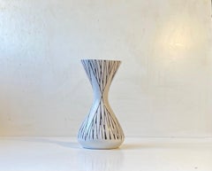 Mari Simmulson Black & White Ceramic Vase 'Mars', Upsala Ekeby 1960s