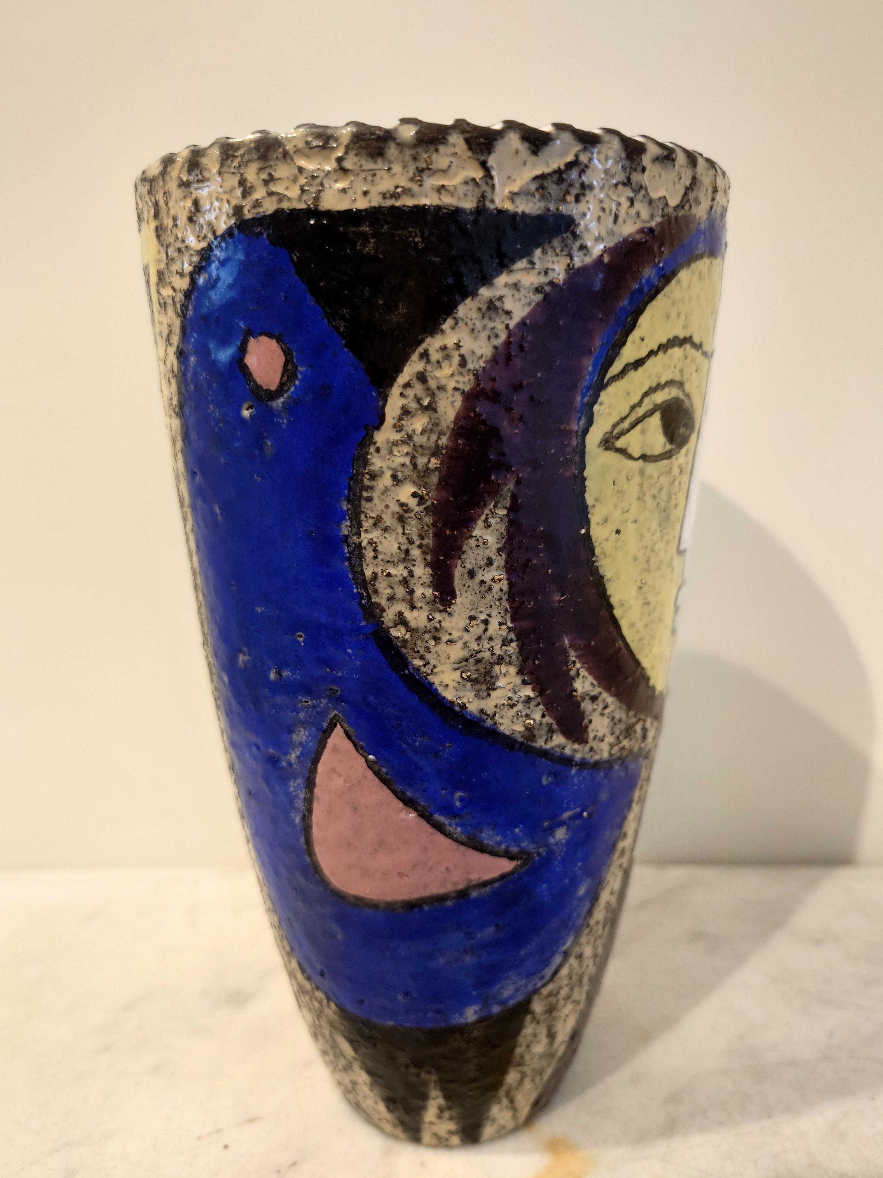 Mid-Century Modern Mari Simmulson designed Swedish mid-century ceramic vase Teodora For Sale