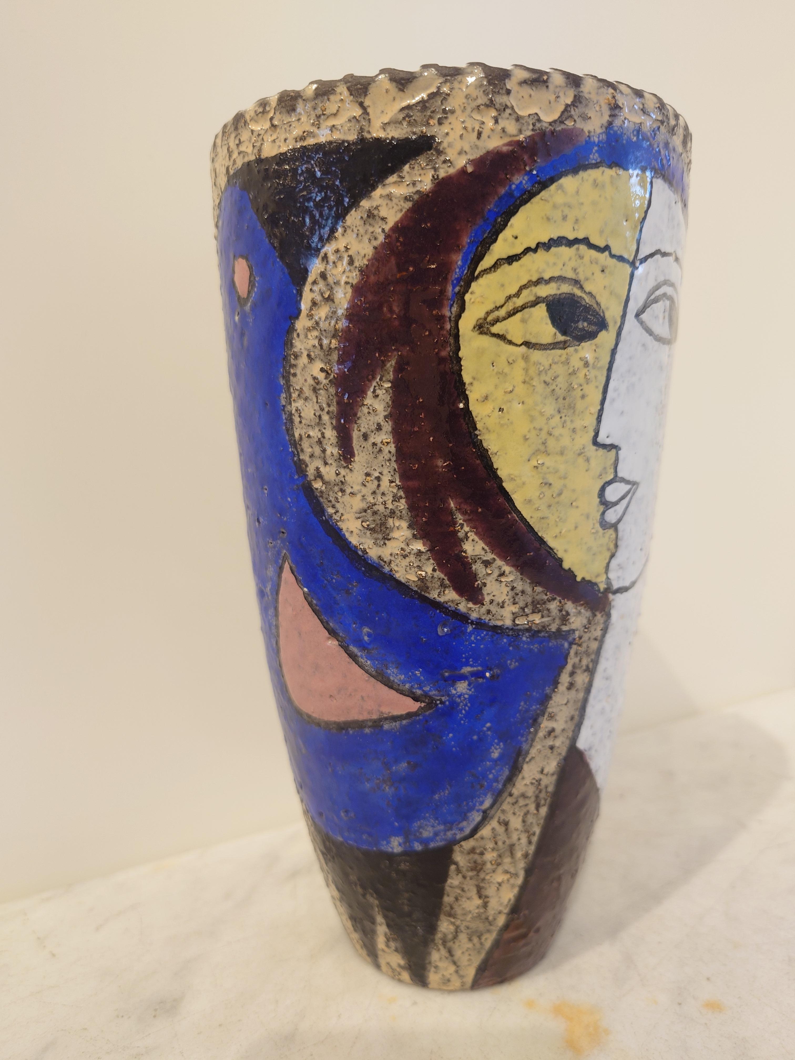 Ceramic Mari Simmulson designed Swedish mid-century ceramic vase Teodora For Sale