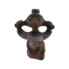 Mari Simmulson Figure, Ceramics, Upsala-Ekeby, Girl with Braided Hair, 1960s