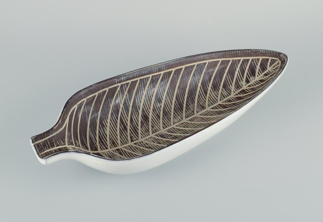 Smaltato Mari Simmulson per Upasala-Ekeby, piatto grande oblungo in ceramica 