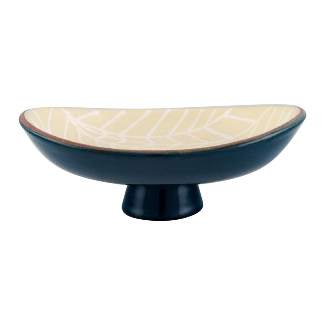 Mari Simmulson for Upsala-Ekeby, Bowl on Foot in Glazed Stoneware