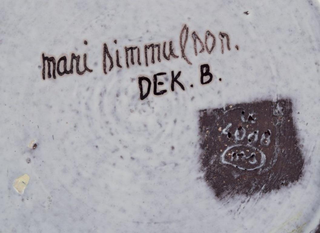 Mari Simmulson für Upsala Ekeby. Keramische Schale. Motiv des Frauengesichts und der Vögel (Keramik) im Angebot