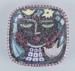 Mari Simmulson for Upsala Ekeby.  Ceramic bowl with a woman's face