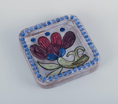 Mari Simmulson for Upsala Ekeby. Ceramic bowl with flower motif.  Ca 1960