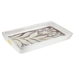 Mari Simmulson for Upsala Ekeby. Ceramic dish/tray with floral and insect motif.