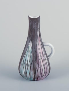 Mari Simmulson for Upsala Ekeby. Ceramic vase and pitcher in modernist style.
