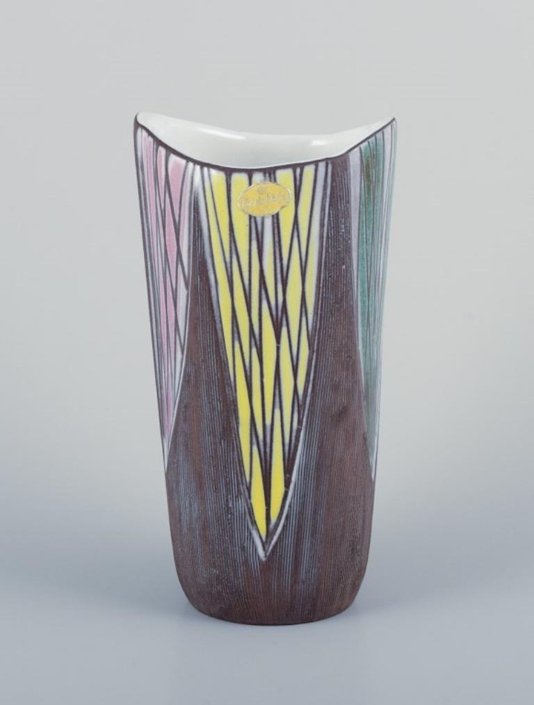 Swedish Mari Simmulson for Upsala Ekeby. Ceramic vase and pitcher in modernist style. For Sale