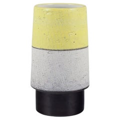 Mari Simmulson for Upsala Ekeby. Ceramic vase in yellow and gray glaze.