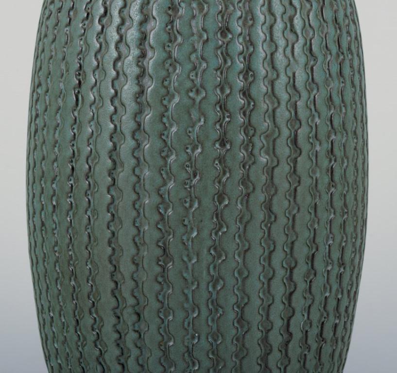 Swedish Mari Simmulson for Upsala Ekeby. Ceramic vase with a geometric pattern. For Sale