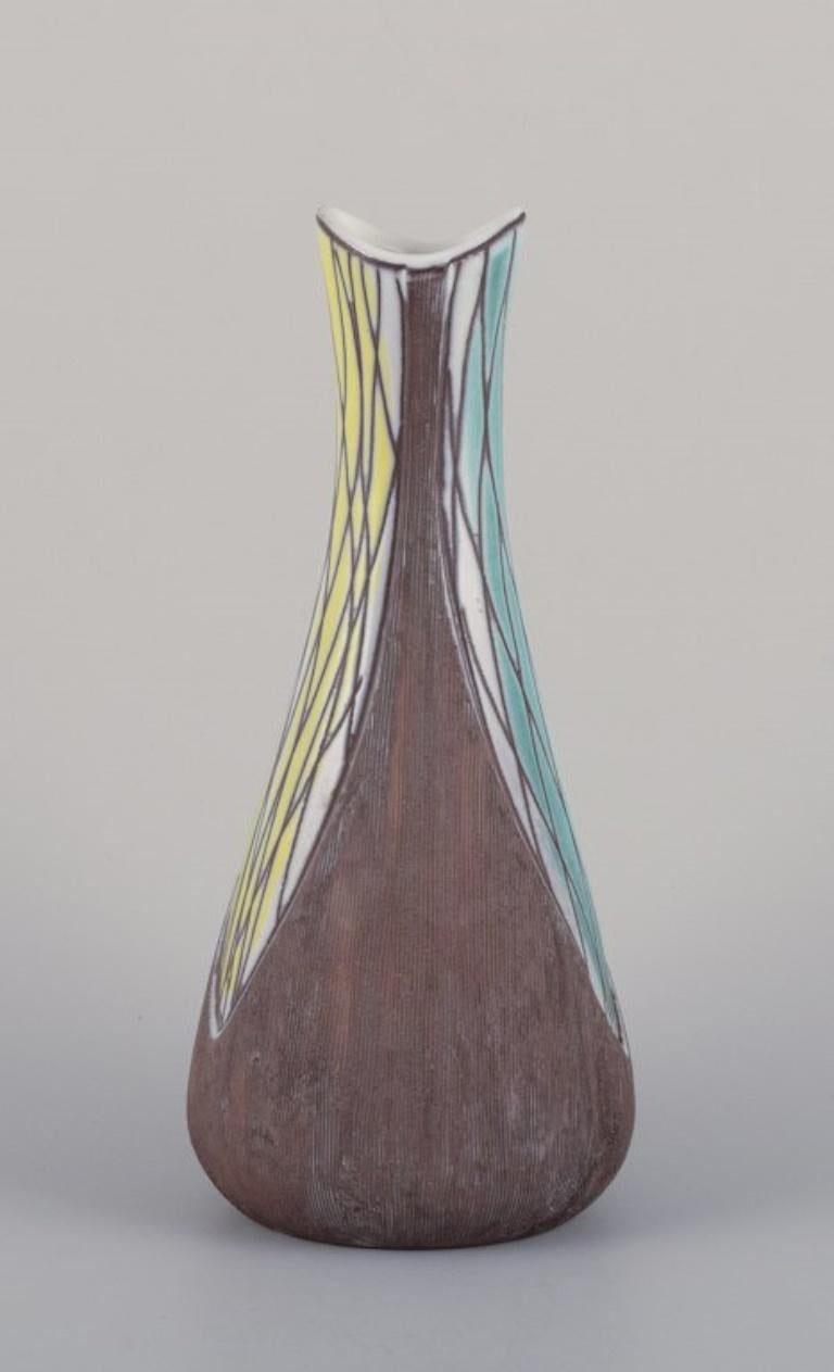 Swedish Mari Simmulson  for Upsala Ekeby. Ceramic vase with abstract motif For Sale