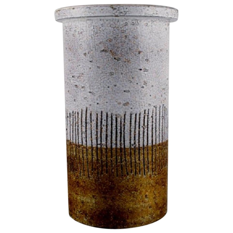 Mari Simmulson for Upsala-Ekeby, Cylindrical Vase in Glazed Ceramics For Sale