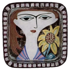 Mari Simmulson for Upsala-Ekeby. Dish / Bowl with a Portrait of a Woman