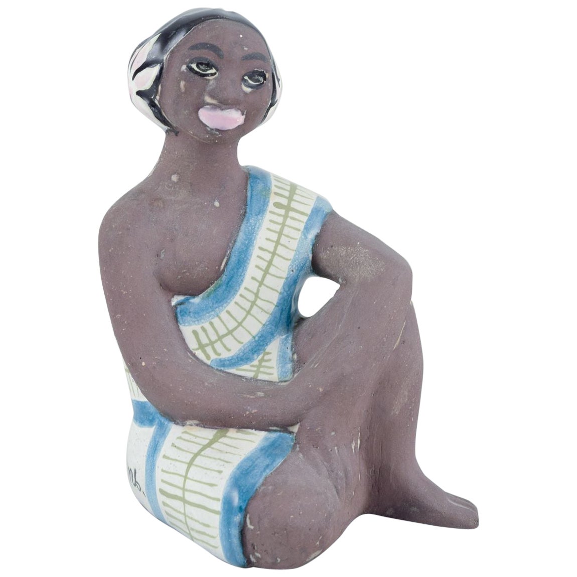 Mari Simmulson per Upsala Ekeby. Figura di donna orientale. Gres smaltato.