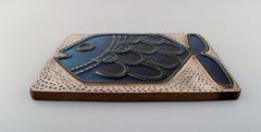 Mari Simmulson for Upsala-Ekeby, Glazed Ceramic Wall Plaque Decorated with Fish