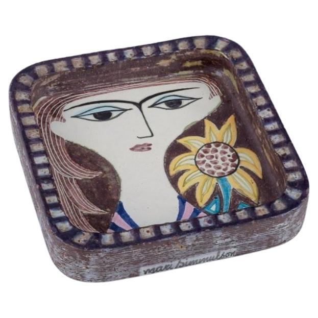 Mari Simmulson for Upsala Ekeby. Large ceramic bowl with woman's face. For Sale