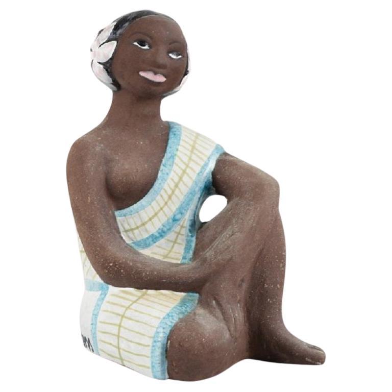 Mari Simmulson für Upsala-Ekeby, seltene Keramikfigur einer Tahiti-Frau