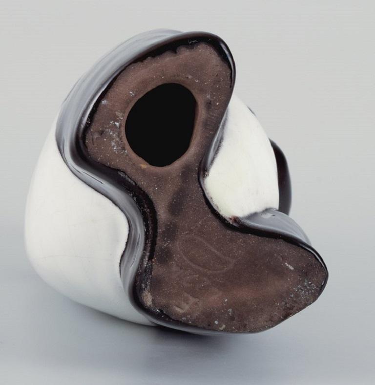 Mid-20th Century Mari Simmulson for Upsala Ekeby, Rare Hand Painted Ceramic Panda Figure For Sale