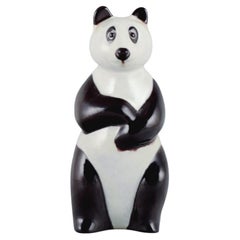 Vintage Mari Simmulson for Upsala Ekeby, Rare Hand Painted Ceramic Panda Figure