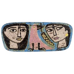 Mari Simmulson for Upsala-Ekeby, Rare Wall Plaque in Glazed Stoneware