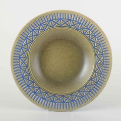 Mari Simmulson for Upsala-Ekeby. Stoneware bowl with geometric relief pattern.
