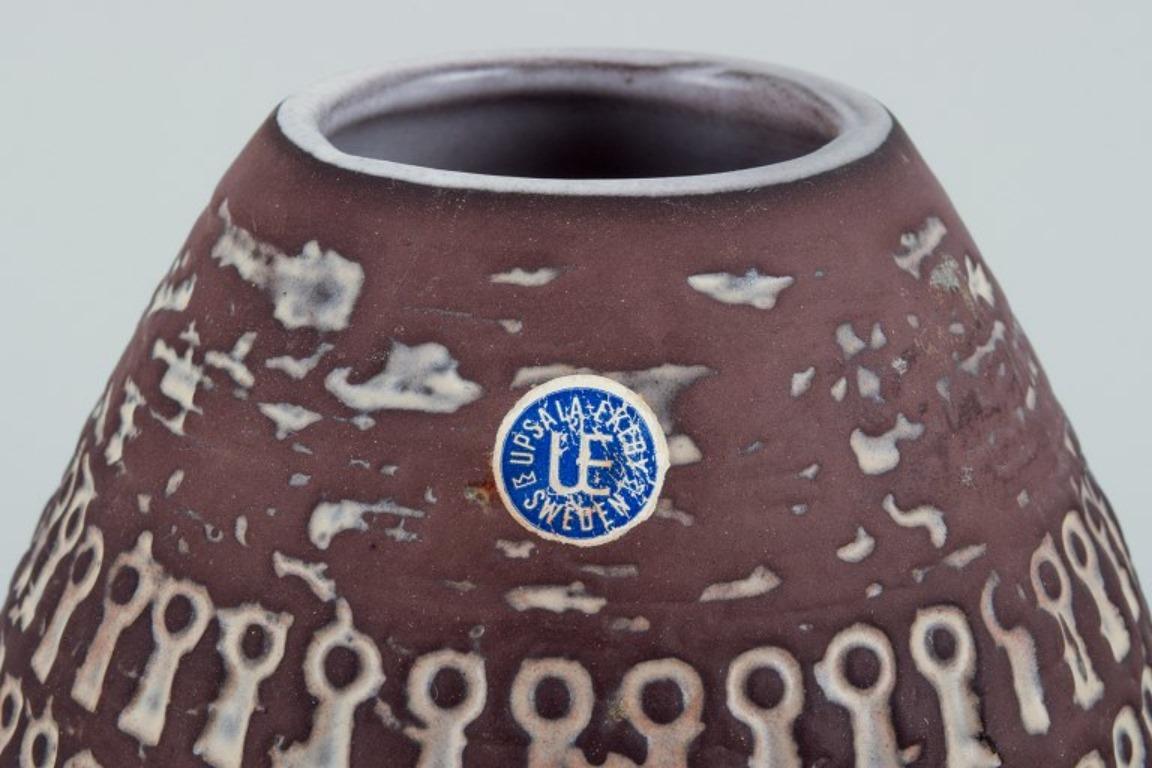 Glazed Mari Simmulson for Upsala Ekeby, Sweden. Ceramic vase in modernist style. For Sale