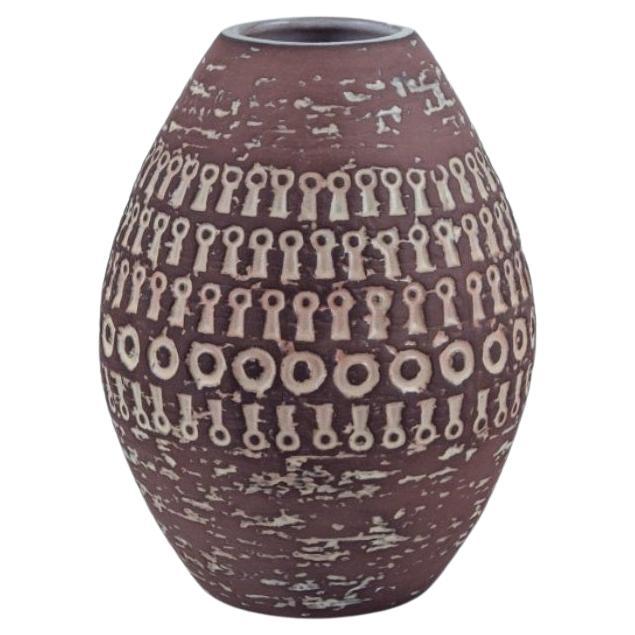 Mari Simmulson for Upsala Ekeby, Sweden. Ceramic vase in modernist style. For Sale