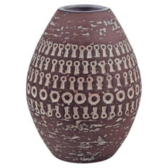 Vintage Mari Simmulson for Upsala Ekeby, Sweden. Ceramic vase in modernist style.