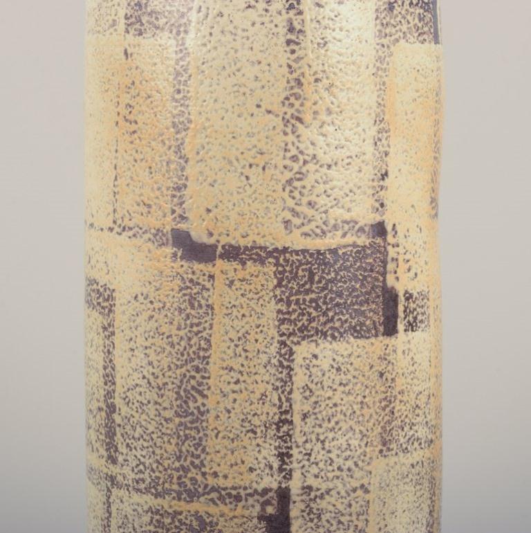 Scandinavian Modern Mari Simmulson for Upsala Ekeby, Sweden. Ceramic vase with geometric pattern For Sale