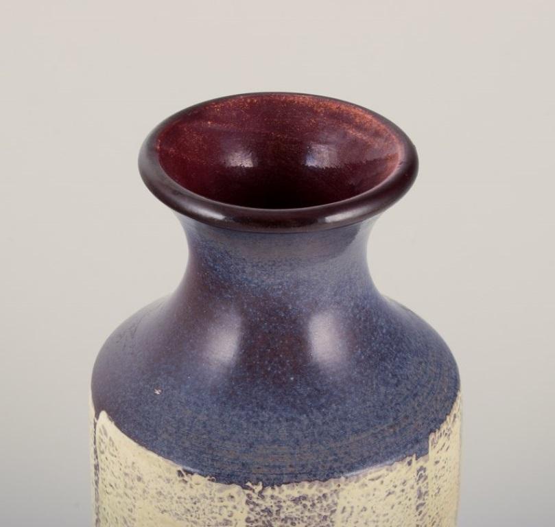 Swedish Mari Simmulson for Upsala Ekeby, Sweden. Ceramic vase with geometric pattern For Sale