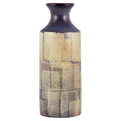 Vintage Mari Simmulson for Upsala Ekeby, Sweden. Ceramic vase with geometric pattern