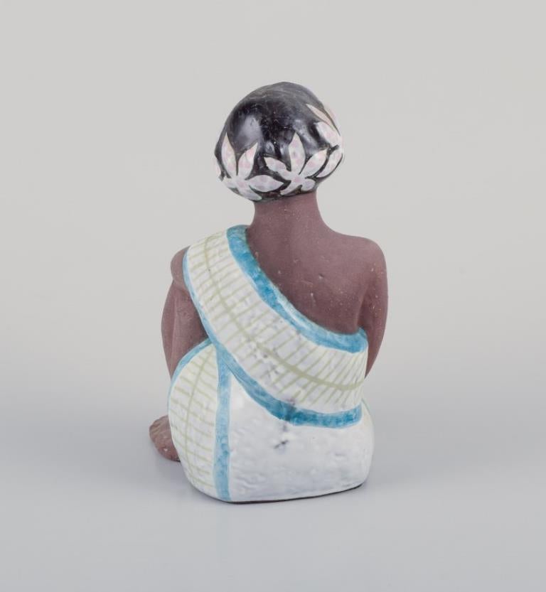 Scandinavian Modern Mari Simmulson for Upsala-Ekeby, Sweden. Rare ceramic figurine of Tahitian woman For Sale