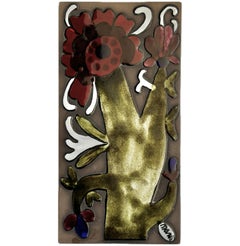 Mari Simmulson for Upsala-Ekeby, wall plaque Cardus, earthenware, Sweden, 1960s