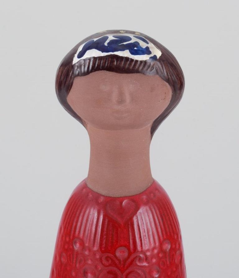 Glazed Mari Simmulson, large handmade ceramic sculpture of a woman. 1960s For Sale