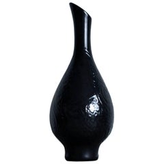 Mari Simmulson Stylistically Pure Vase with a Semi Matte Black Glaze