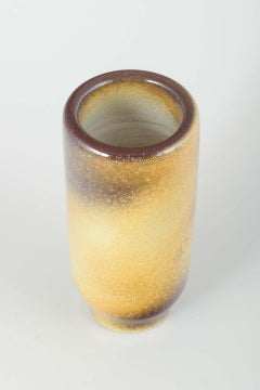 Mari Simmulson, Upsala-Ekeby. Stoneware vase with flowing yellow and brown glaze