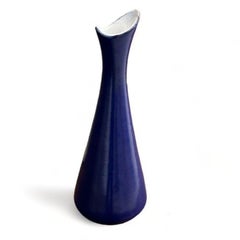 Mari Simmulson, Upsala Ekeby, Schwedische blaue Keramikvase, Mid-Century Modern, 1954