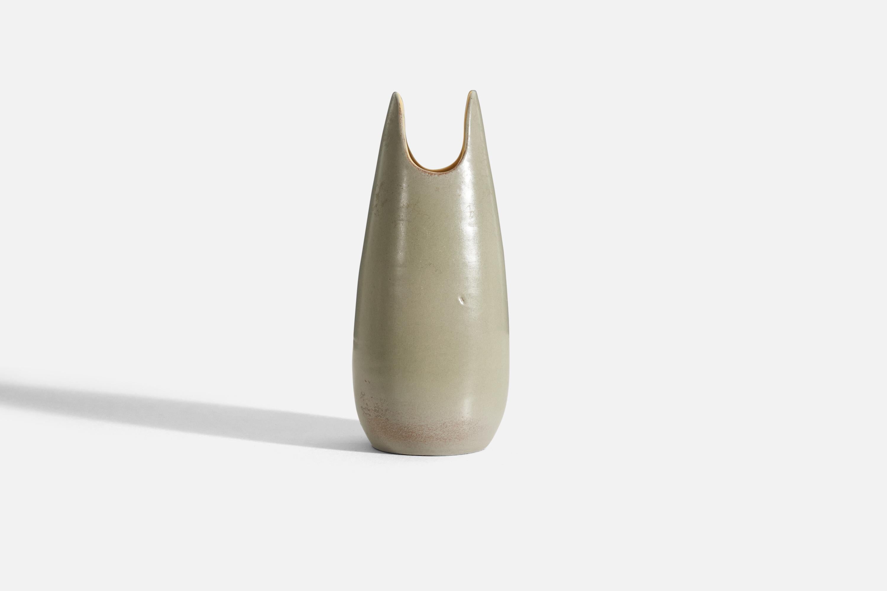 Mid-Century Modern Mari Simmulson, Vase, Glaze Ceramic, Sweden, Upsala Ekeby, 1950s For Sale