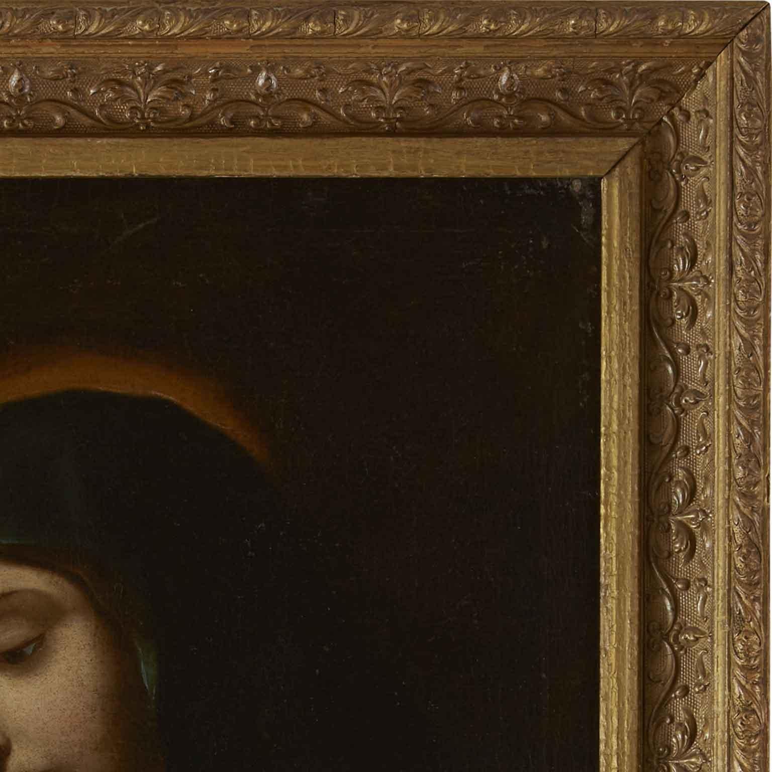 Italian Maria Addolorata Peinture religieuse italienne de 1700 Huile sur toile