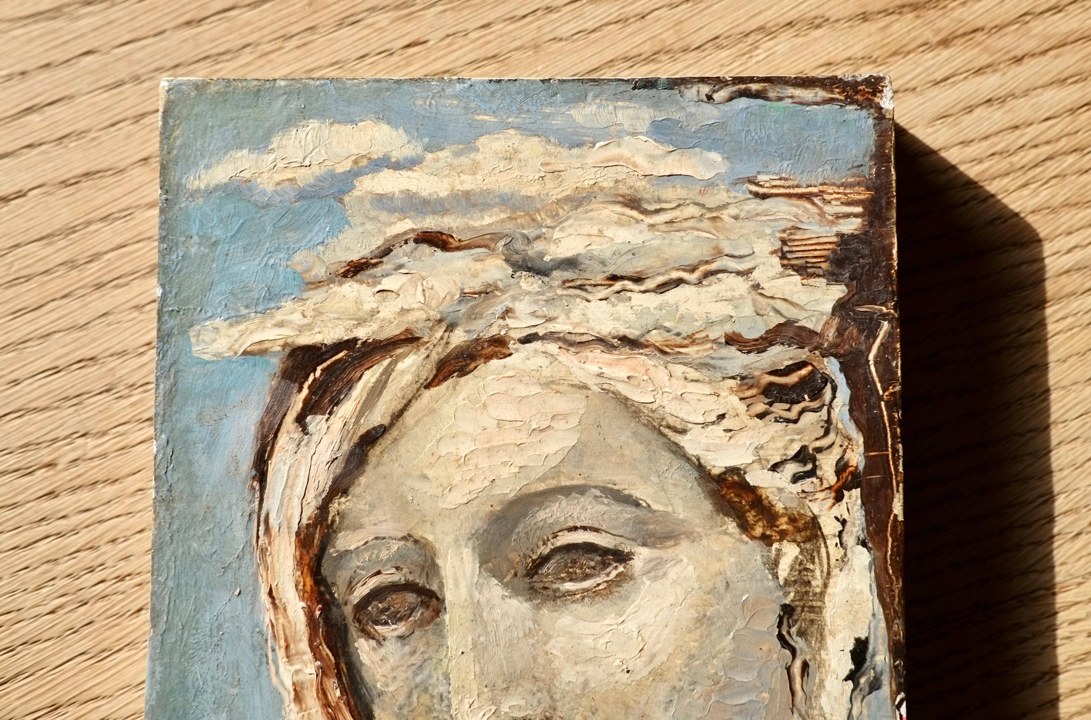 Maria Alexandrovna Lagorio (1893-1979), Virgin, Oil On Panel For Sale 1