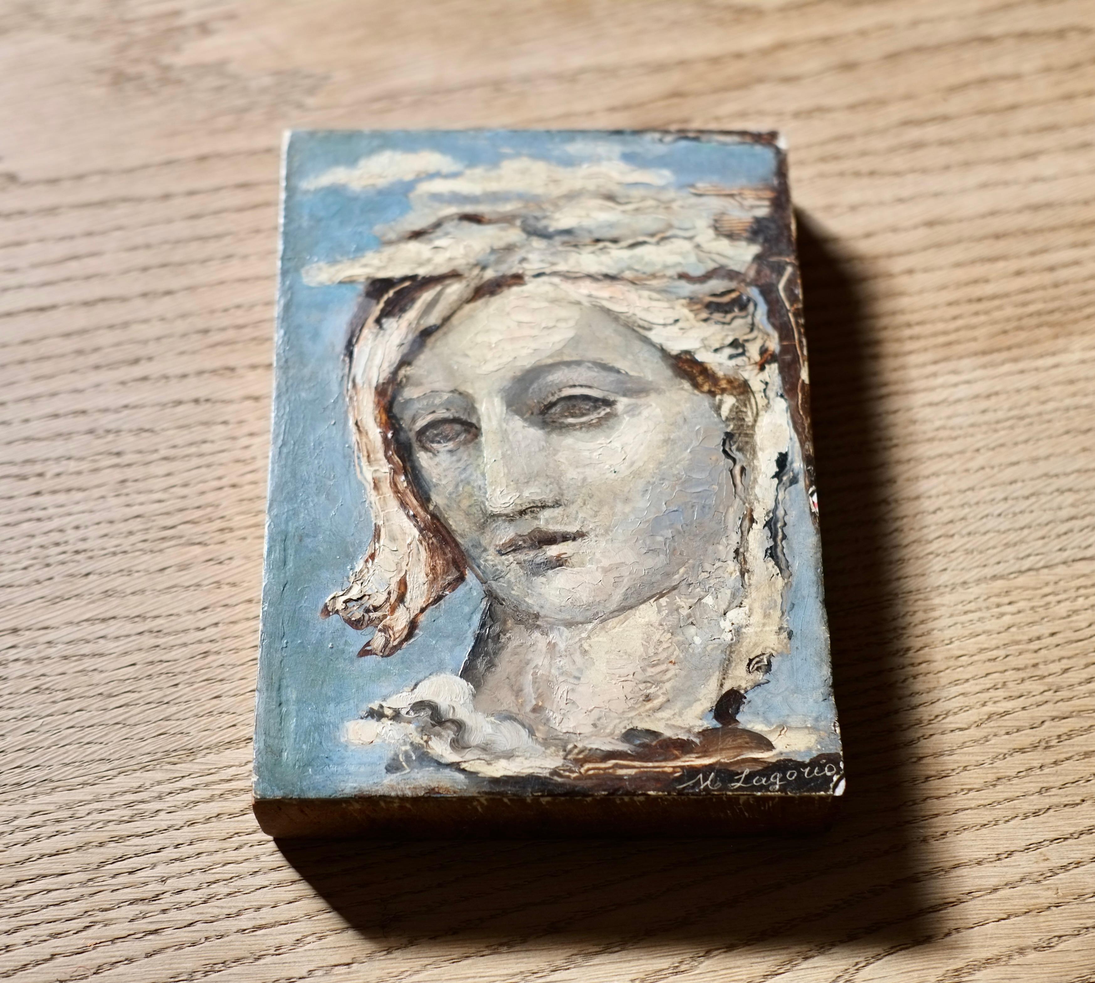 Maria Alexandrovna Lagorio (1893-1979), Virgin, Oil On Panel For Sale 2