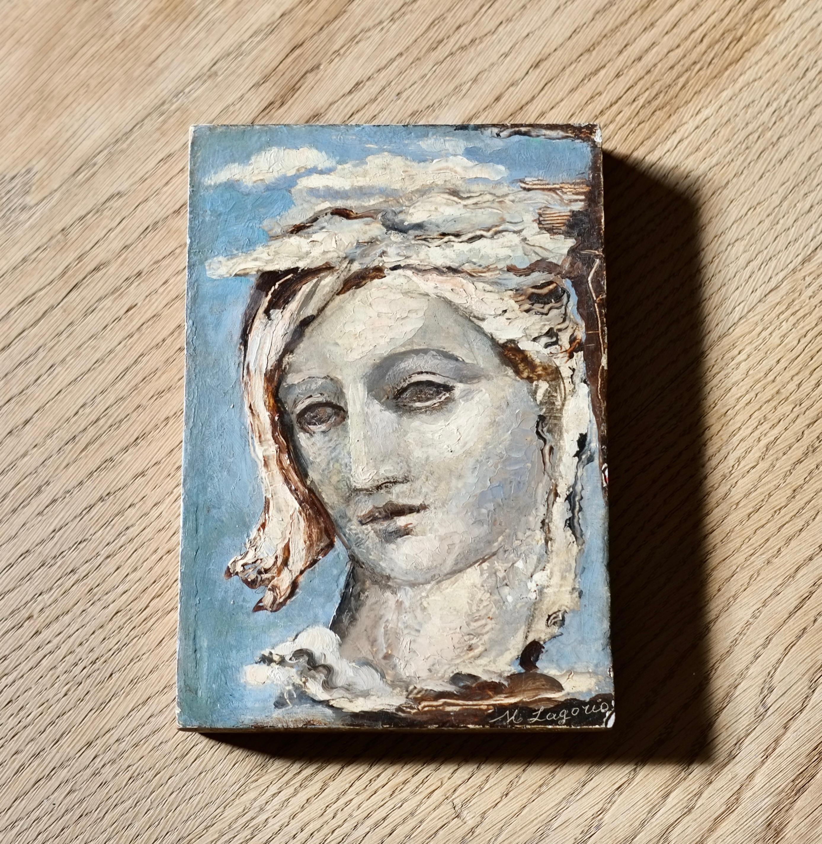 Maria Alexandrovna Lagorio (1893-1979), Virgin, Oil On Panel For Sale 3