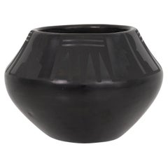 Used Maria and Santana Martinez Black Ware Pottery Jar