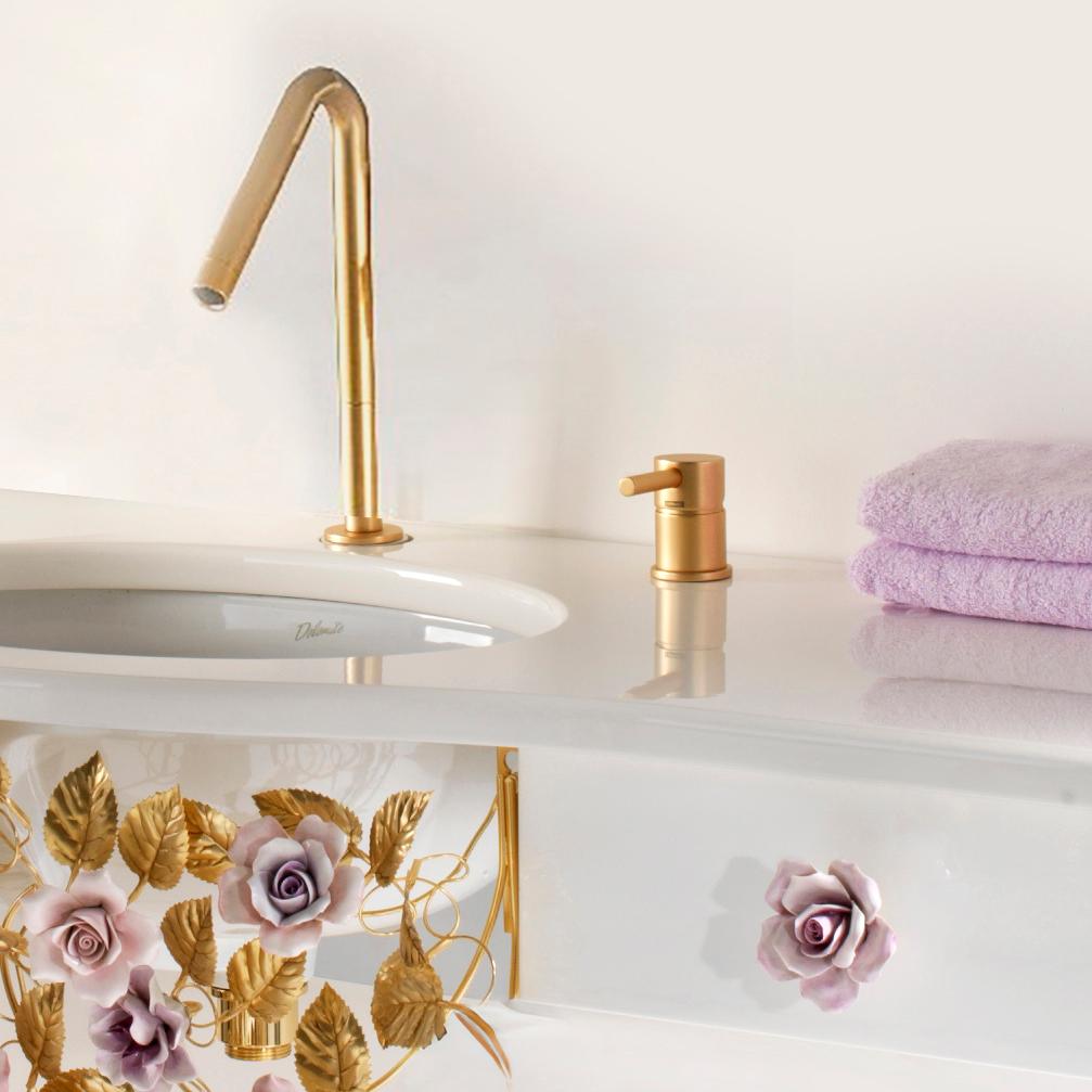 Hand-Painted Maria Antonietta Bathroom Console For Sale