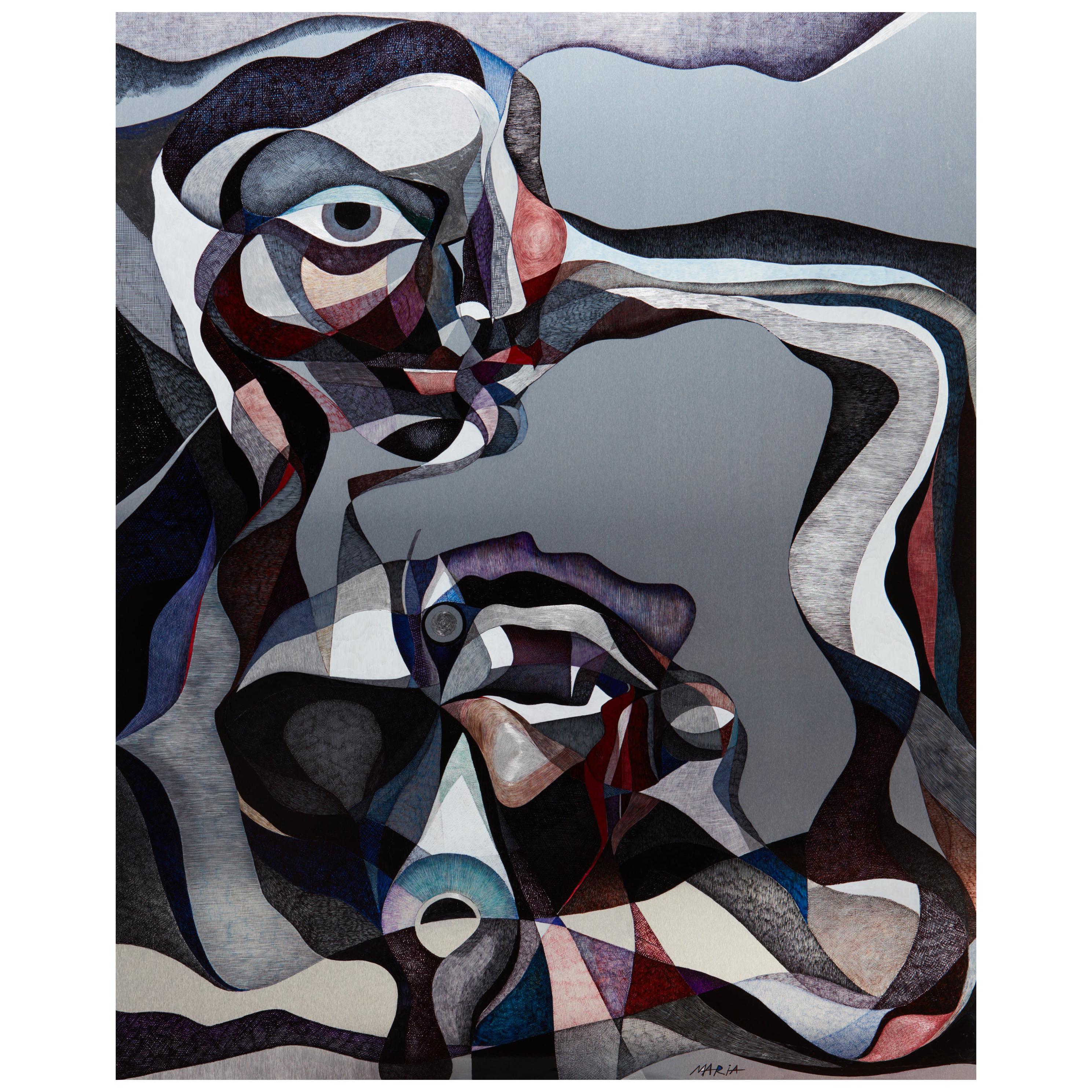 Maria Astadjov, Modernes abstraktes Gemälde am Rande des Traums von jemandem Else, 2018