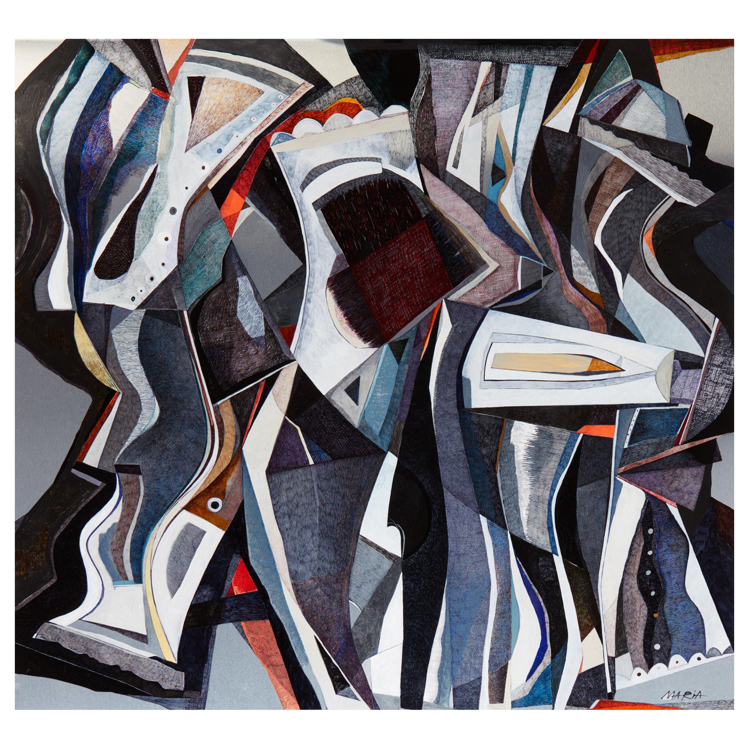 Maria Astadjov Modernes abstraktes Gemälde "Die warmen Winde von Nirgendwo":: 2020 im Angebot